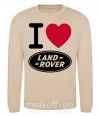 Світшот I Love Land Rover Пісочний фото