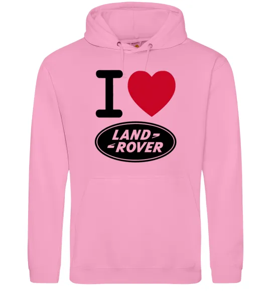 Мужская толстовка (худи) I Love Land Rover Розовый фото
