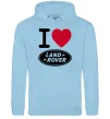 Мужская толстовка (худи) I Love Land Rover Голубой фото