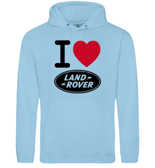 Жіноча толстовка (худі) I Love Land Rover Блакитний фото