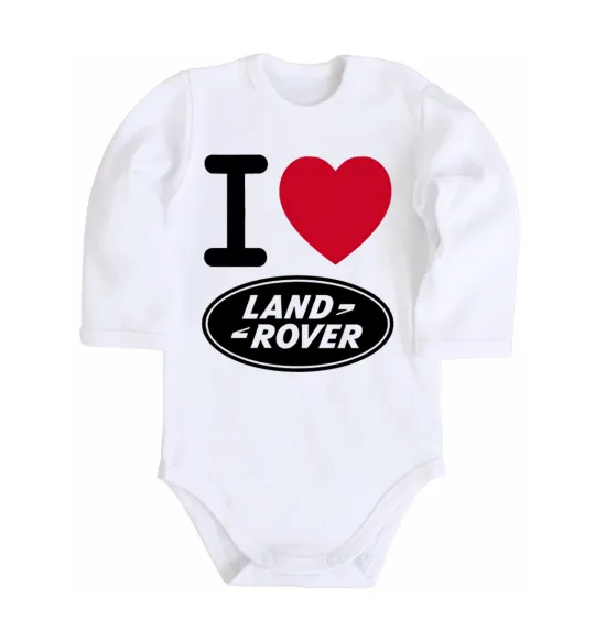 Детский боди I Love Land Rover Белый фото