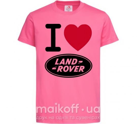 Детская футболка I Love Land Rover Ярко-розовый фото