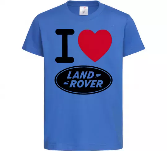 Дитяча футболка I Love Land Rover Яскраво-синій фото