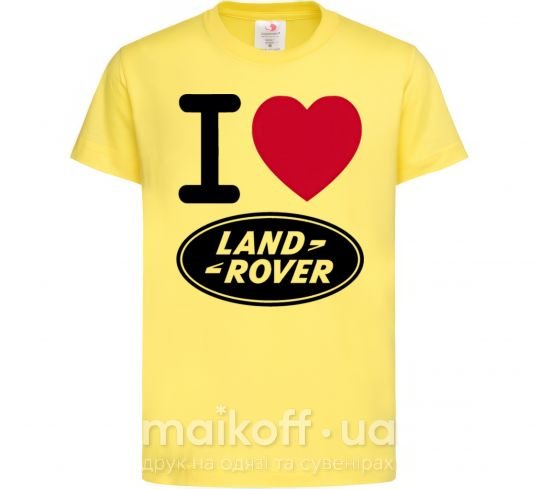Дитяча футболка I Love Land Rover Лимонний фото