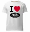 Чоловіча преміум футболка I Love Land Rover Білий фото