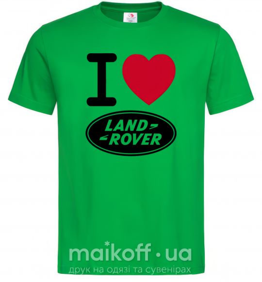 Мужская футболка I Love Land Rover Зеленый фото
