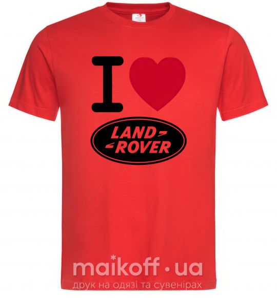 Мужская футболка I Love Land Rover Красный фото
