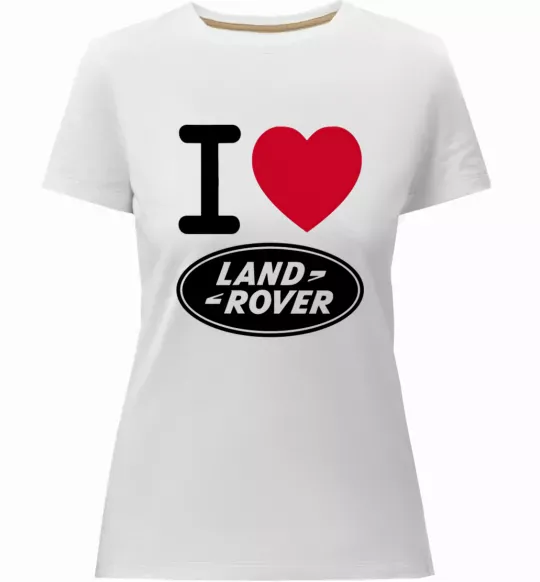 Женская премиум футболка I Love Land Rover Белый фото