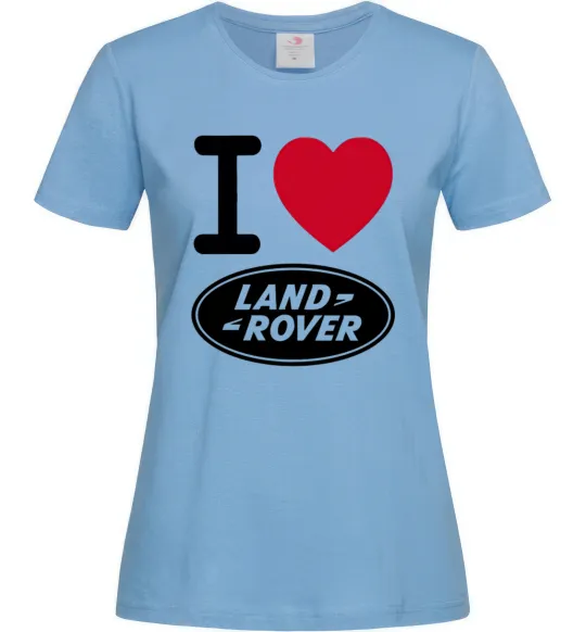 Жіноча футболка I Love Land Rover Блакитний фото