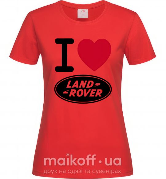 Жіноча футболка I Love Land Rover Червоний фото