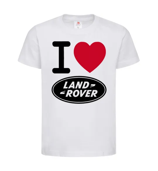 Детская футболка I Love Land Rover Белый фото