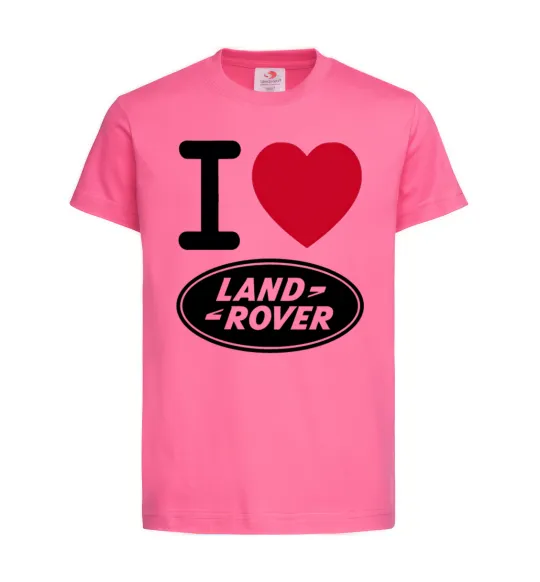 Детская футболка I Love Land Rover Ярко-розовый фото