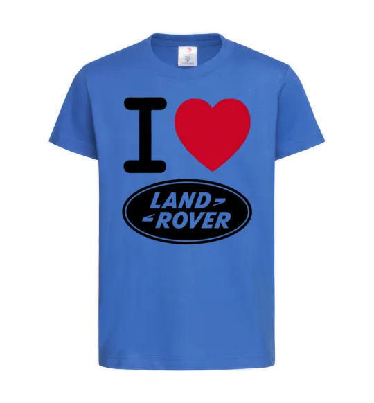 Детская футболка I Love Land Rover Ярко-синий фото