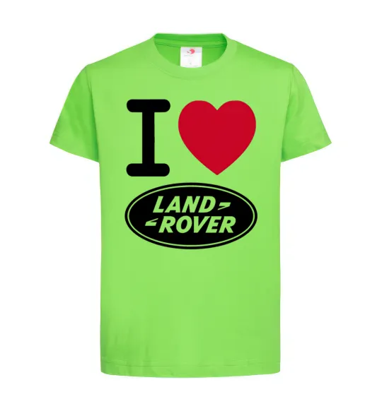 Детская футболка I Love Land Rover Лаймовый фото