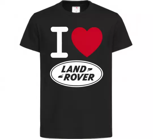 Дитяча футболка I Love Land Rover Чорний фото