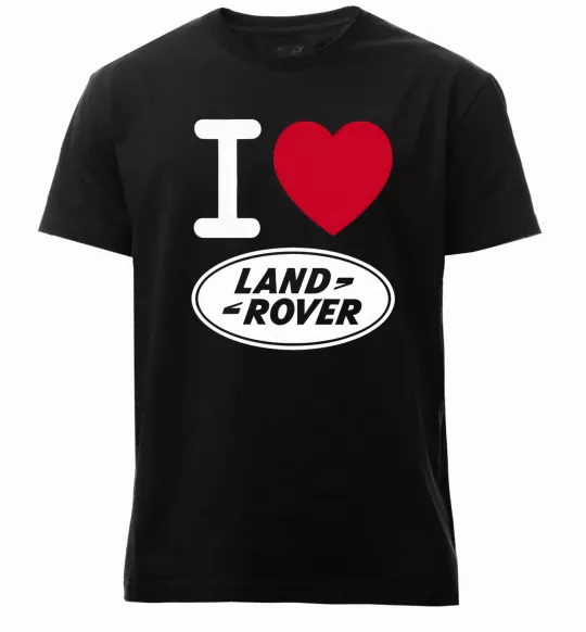 Чоловіча преміум футболка I Love Land Rover Чорний фото