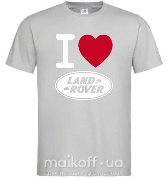 Мужская футболка I Love Land Rover Серый фото