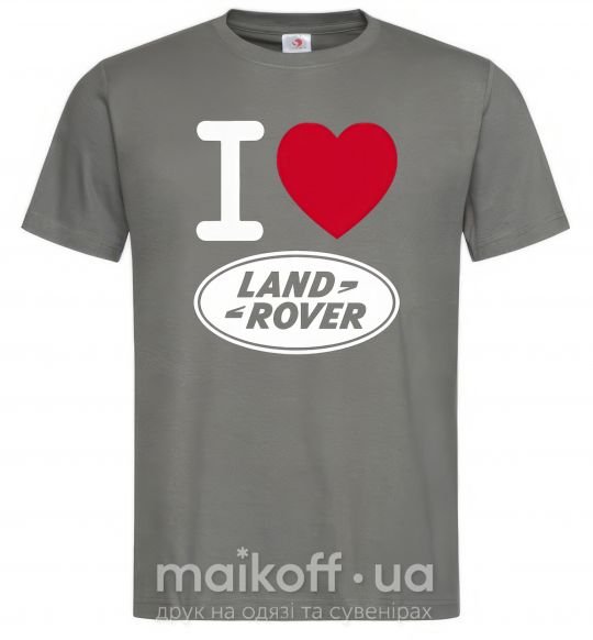 Чоловіча футболка I Love Land Rover Графіт фото