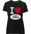 Женская премиум футболка I Love Land Rover Черный фото