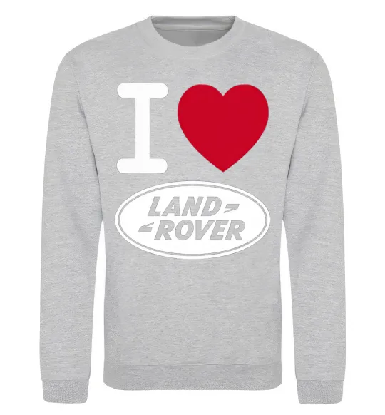 Свитшот I Love Land Rover Серый меланж фото