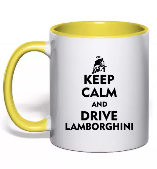 Чашка с цветной ручкой Drive Lamborghini Солнечно желтый фото