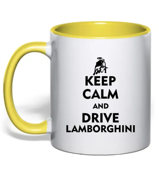 Чашка з кольоровою ручкою Drive Lamborghini Лимонний фото