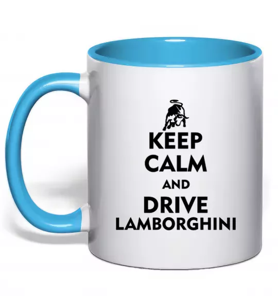 Чашка с цветной ручкой Drive Lamborghini Голубой фото