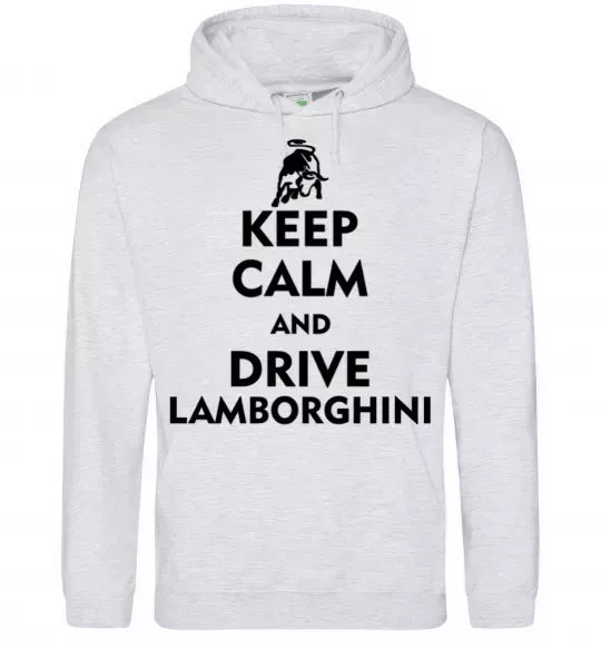 Мужская толстовка (худи) Drive Lamborghini Серый меланж фото