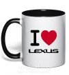 Чашка з кольоровою ручкою I Love Lexus Чорний фото