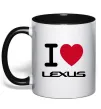 Чашка з кольоровою ручкою I Love Lexus Чорний Чашка з кольоровою ручкою I Love Lexus Чорний фото