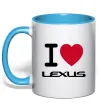 Чашка з кольоровою ручкою I Love Lexus Блакитний Чашка з кольоровою ручкою I Love Lexus Блакитний фото