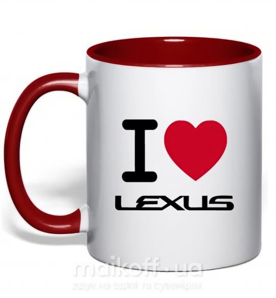 Чашка з кольоровою ручкою I Love Lexus Червоний фото