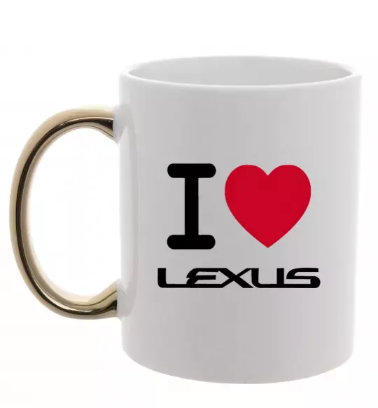 Чашка з кольоровою ручкою I Love Lexus Золото фото