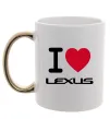 Чашка з кольоровою ручкою I Love Lexus Золото Чашка з кольоровою ручкою I Love Lexus Золото фото