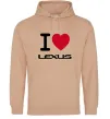 Мужская толстовка (худи) I Love Lexus Песочный фото