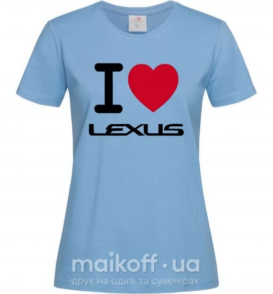 Жіноча футболка I Love Lexus Блакитний фото