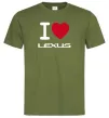 Мужская футболка I Love Lexus Оливковый фото