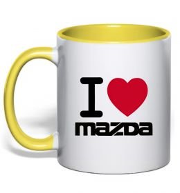 Чашка з кольоровою ручкою I Love Mazda
