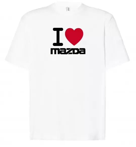 Футболка Оверсайз I Love Mazda Білий фото