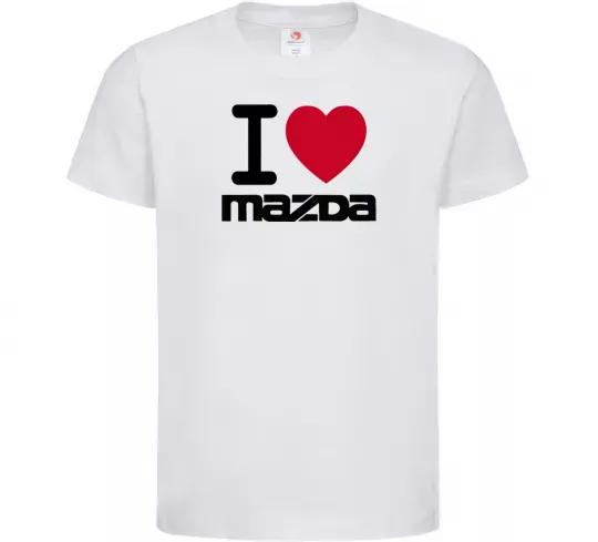 Дитяча футболка I Love Mazda Білий фото