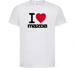 Детская футболка I Love Mazda Белый фото