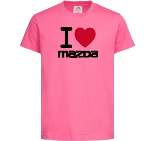 Дитяча футболка I Love Mazda Яскраво-рожевий фото