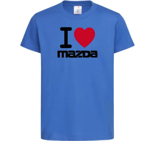 Дитяча футболка I Love Mazda Яскраво-синій фото