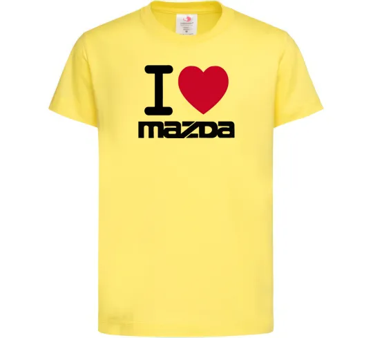 Дитяча футболка I Love Mazda Лимонний фото