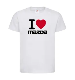 Детская футболка I Love Mazda Белый фото
