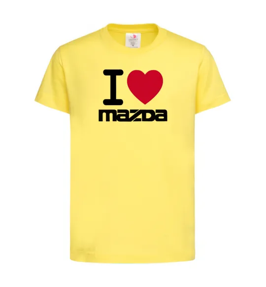 Дитяча футболка I Love Mazda Лимонний фото