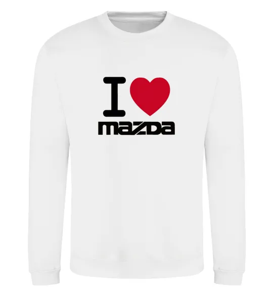 Свитшот I Love Mazda Белый фото