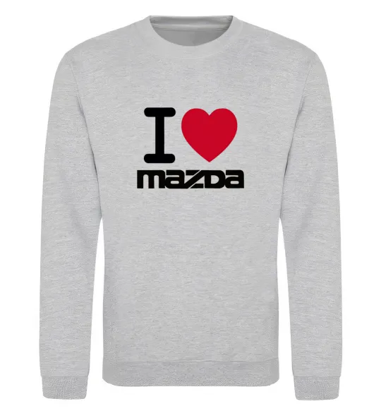 Свитшот I Love Mazda Серый меланж фото