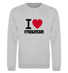 Світшот I Love Mazda Сірий меланж фото