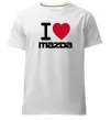 Чоловіча преміум футболка I Love Mazda Білий фото